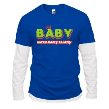 Комбинированный лонгслив Baby we`re happy family